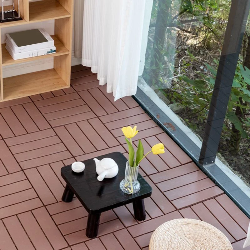 Pisos de WPC de estilo moderno Pisos de madera cuadrados anticorrosión Naranja Clearhalo