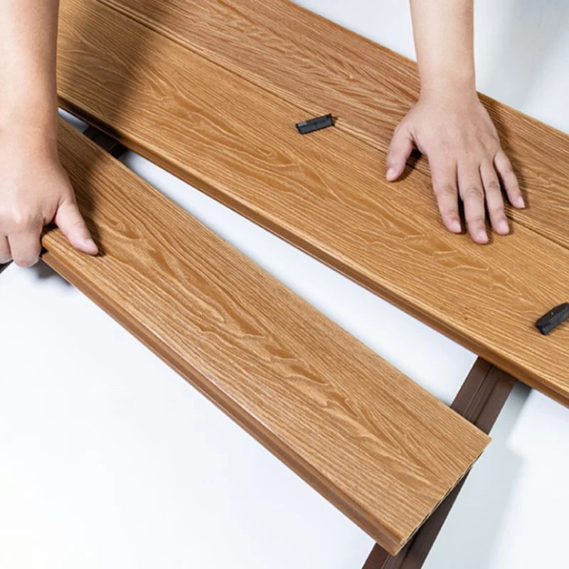Pisos de WPC para exteriores Rectángulo Pisos de madera de uñas de estilo moderno Rojo Clearhalo