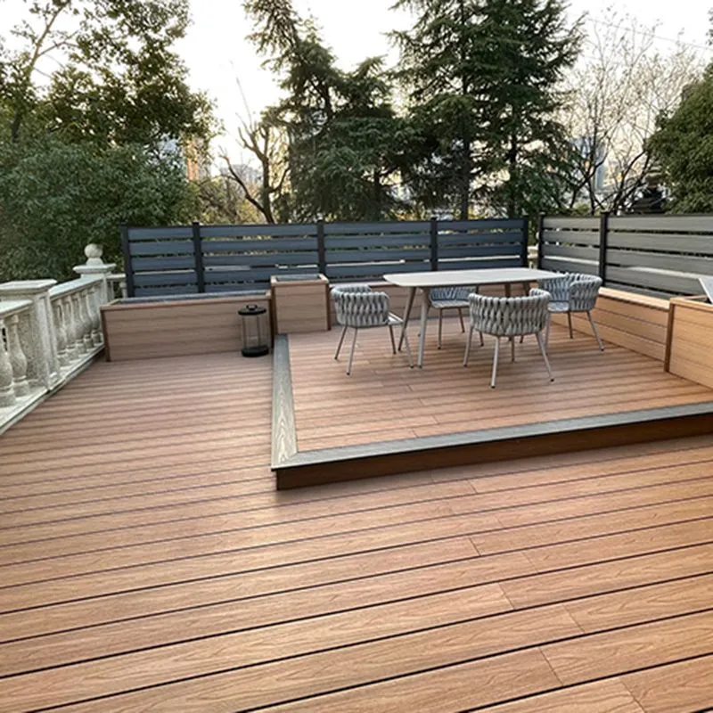 Pisos de WPC para exteriores Rectángulo Pisos de madera de uñas de estilo moderno Rojo Clearhalo
