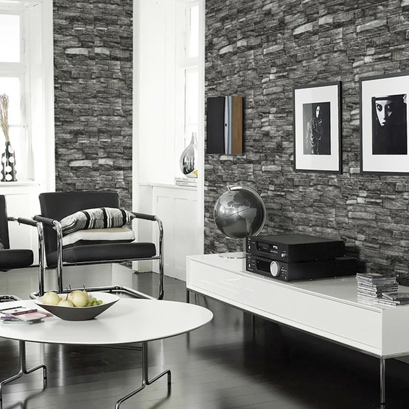 Placa de pared de ladrillo artificial estilo industrial Panel de pared de salón para el hogar simple (paquete de 1) Gris C...