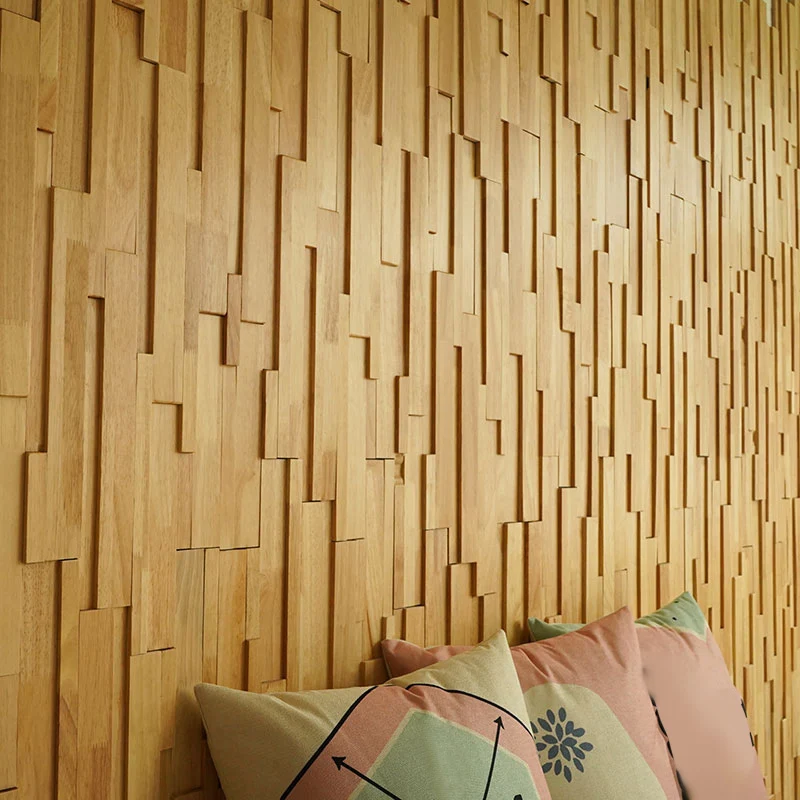 Placa de pared de madera maciza Panel de pared de salón minimalista moderno para el hogar (paquete de 1) Naturales Clearhalo