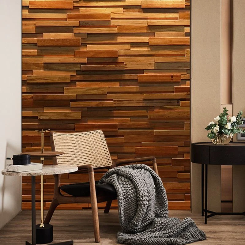 Placa de pared de madera, panel de pared de salón, hogar, moderno y sencillo (paquete de 1) Naturales Clearhalo