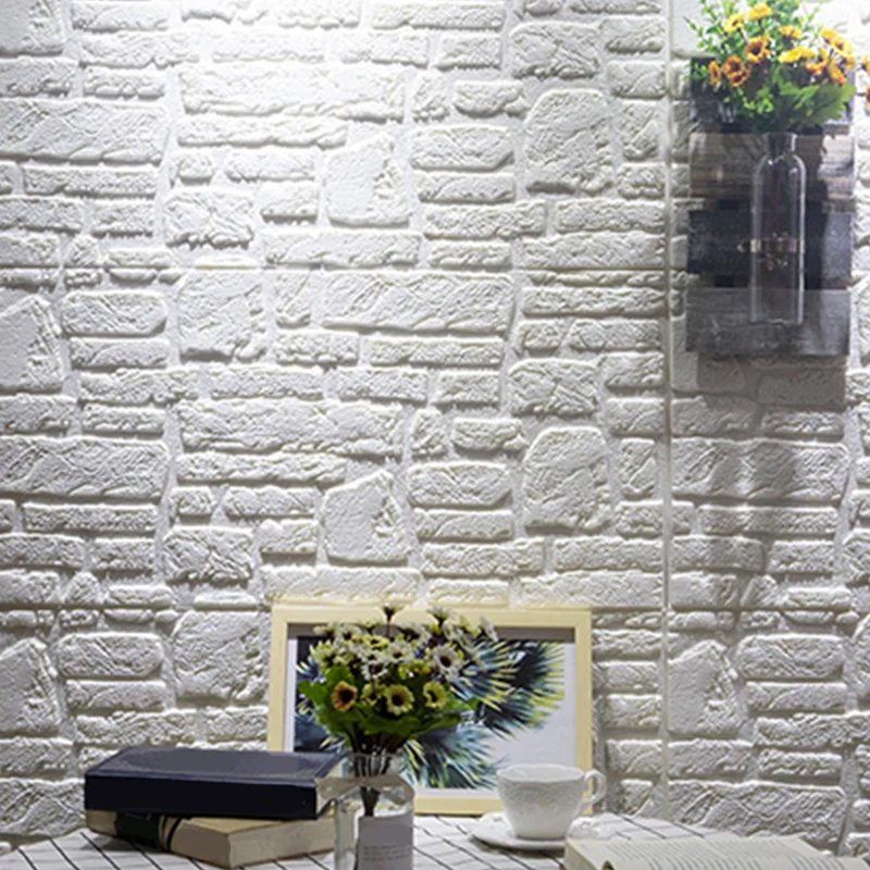 Placa de pared de piedra artificial, panel de pared de salón, hogar, moderno y sencillo (paquete de 1) Blanco Clearhalo