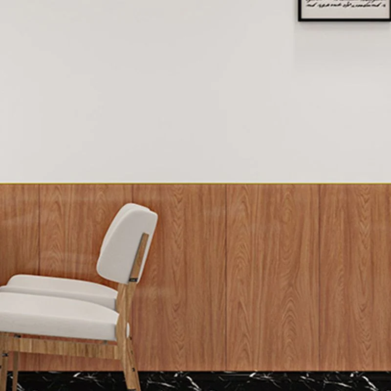 Revestimiento de pared de PVC rectangular resistente al agua revestimiento de paredes con efecto de madera para sala de es...