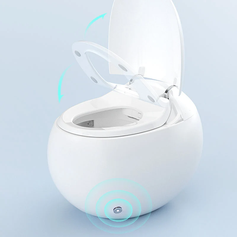 Sensor de pie resistente las manchas, contemporáneo, de cerámica blanca, redondo, inteligente Clearhalo