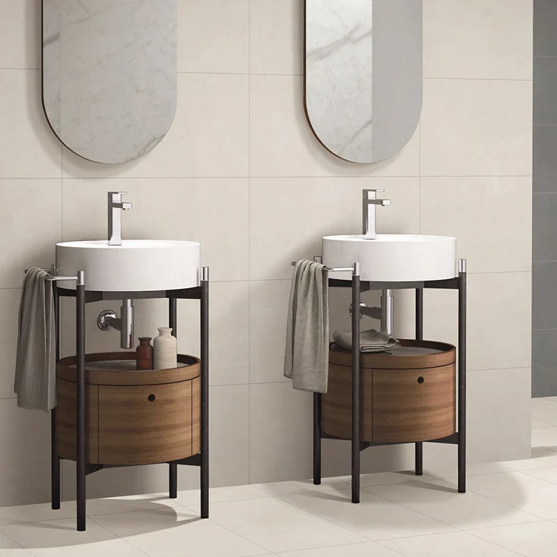 Suelo y pared de mármol de mosaico singular gris rectangular para baño Beis Clearhalo
