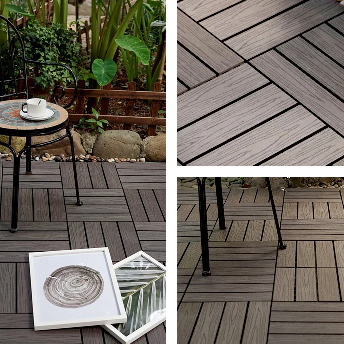 Surco moderno que cierra la lamina de madera plástica del suelo del tablón laminado Clearhalo