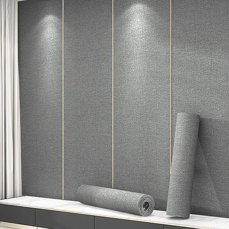 Tablón anticolisión interior texturizado de los paneles de pared del revestimiento de paredes moderno del lino Azul Clearhalo