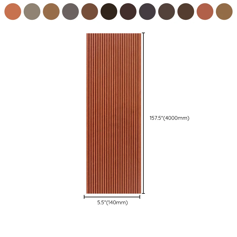 Tablón compuesto rectangular para terraza de 157,5" x 5,5" Tablón para suelo de patio al aire libre Clearhalo