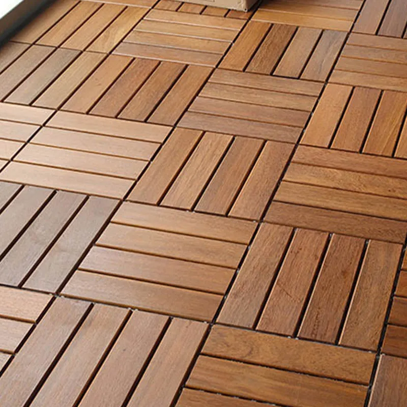 Tablón de cubierta entrelazado de baldosas de suelo de patio de madera maciza para interiores y exteriores Clearhalo
