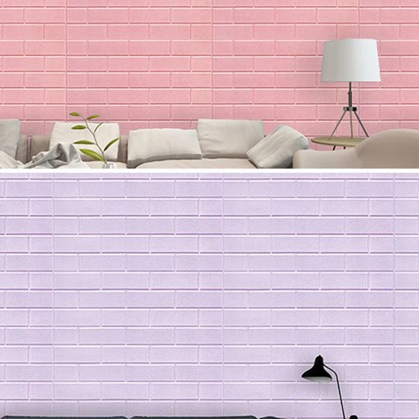 Tablón de diseño de azulejos de pared interior de pared lisa con paneles 3D modernos Rojo Clearhalo
