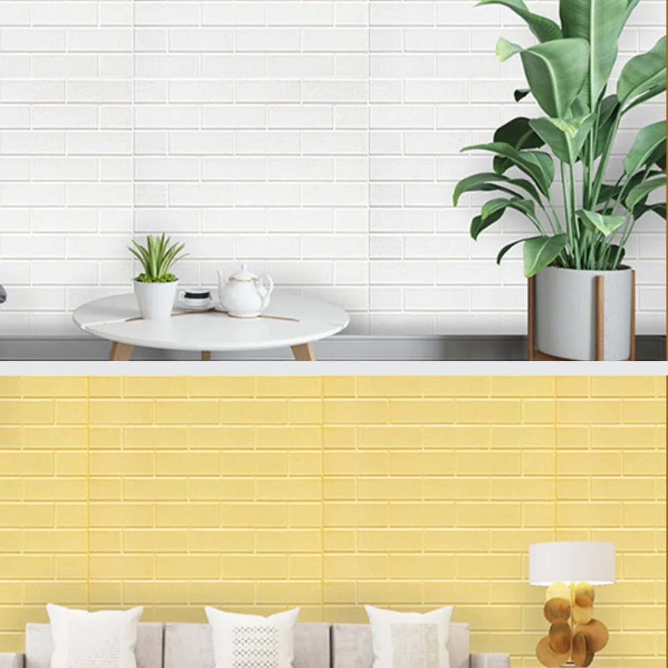 Tablón de diseño de azulejos de pared interior de pared lisa con paneles 3D modernos Rojo Clearhalo