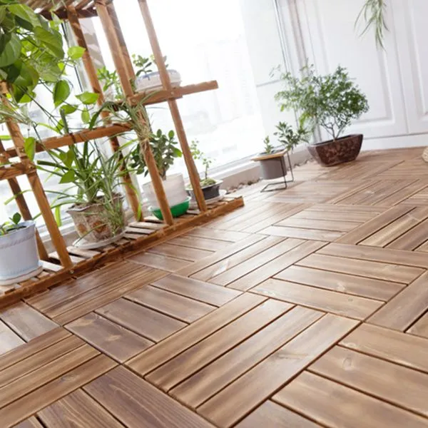 Tablón laminado de madera sólida moderno que suela el piso laminado impermeable medio Marron Clearhalo