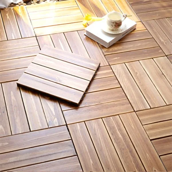Tablón laminado de madera sólida moderno que suela el piso laminado impermeable medio Marron Clearhalo