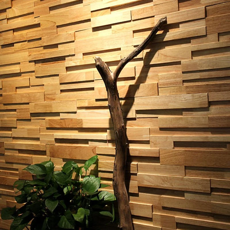 Tablón de madera del estilo moderno de la sala de estar del pegamento de los paneles de pared de madera del mosaico Camell...