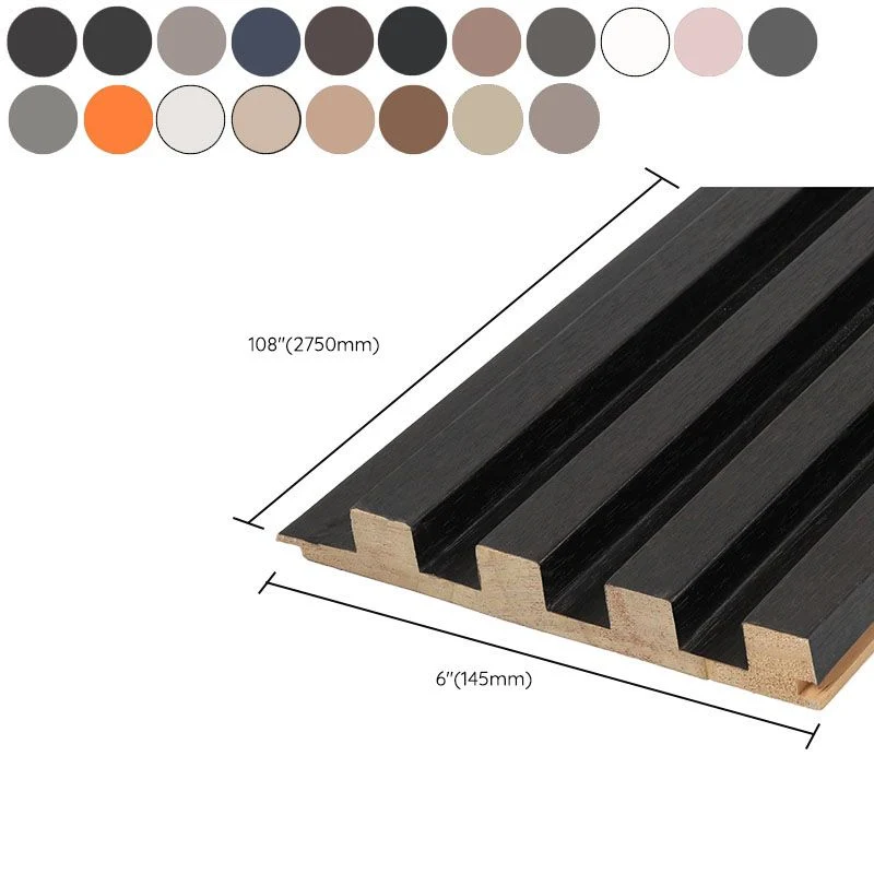 Tablón de madera maciza de pared moderna, tablón de pared traslapado impermeable con pegamento Negro Clearhalo