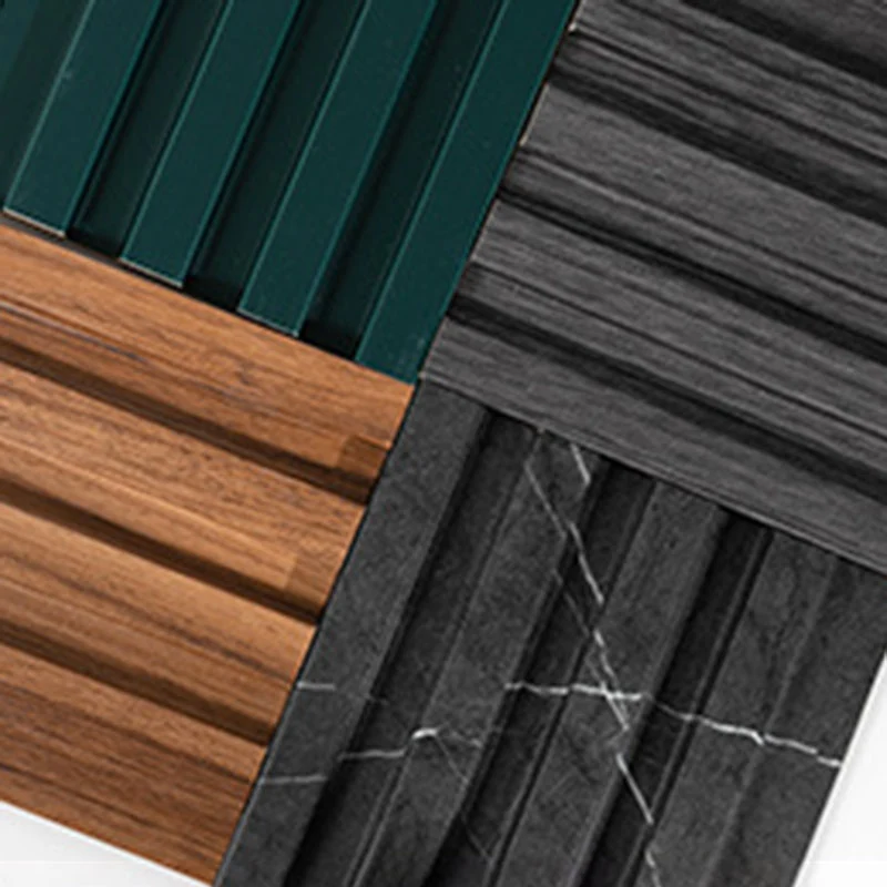 Tablón de madera maciza de pared moderna, tablón de pared traslapado impermeable con pegamento Negro Clearhalo