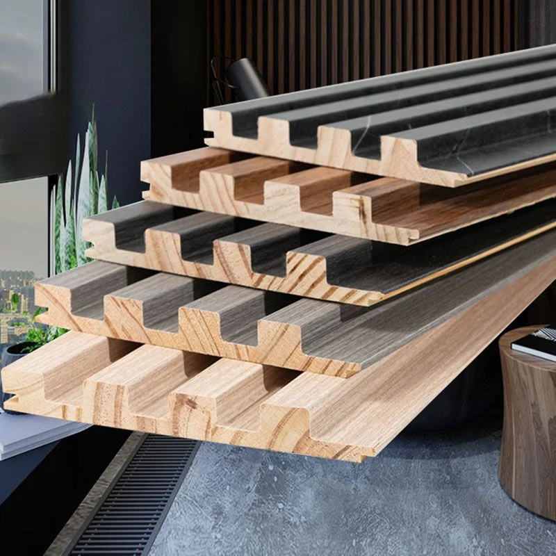Tablón de madera maciza de pared moderna, tablón de pared traslapado impermeable con pegamento Negro Clearhalo