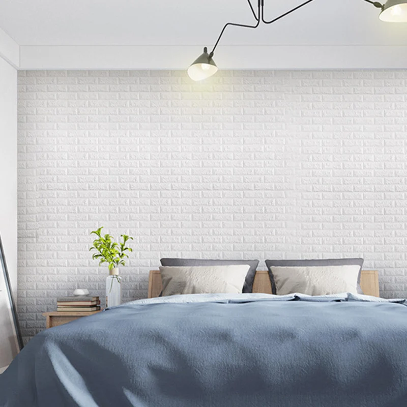 Tablón de pared industrial con impresión 3D, paneles de pared para baño y sala de estar, juego de 200 en blanco Clearhalo