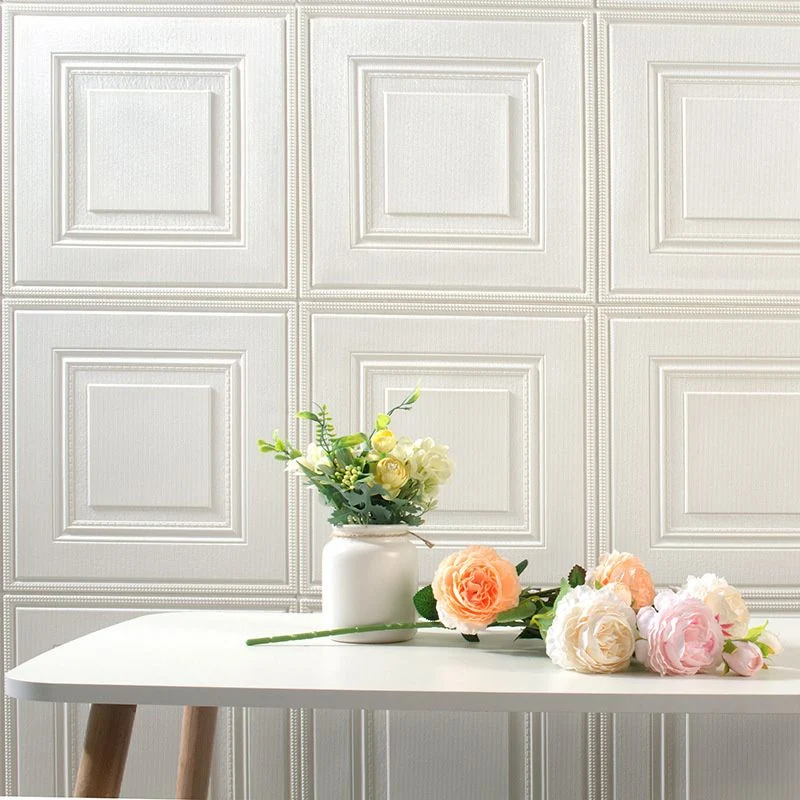 Tablón de pared industrial con impresión 3D, paneles de pared para sala de estar y baño, juego de 1 en blanco Clearhalo