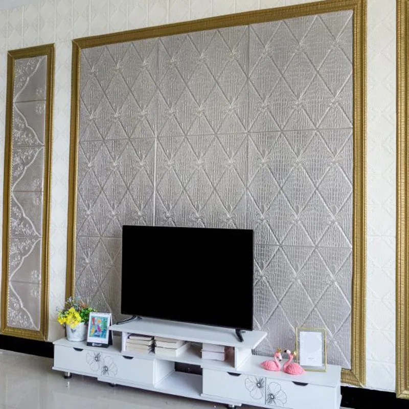 Tablón de pared industrial con impresión 3D, paneles de pared para sala de estar y baño, juego de 50 Oro Clearhalo