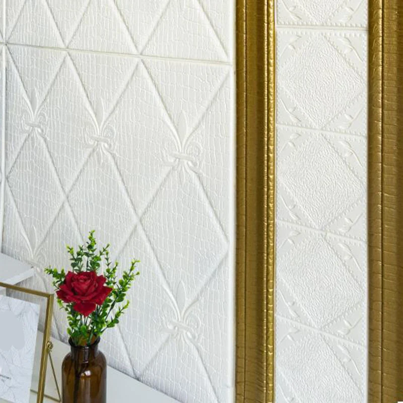 Tablón de pared industrial con impresión 3D, paneles de pared para sala de estar y baño, juego de 50 Oro Clearhalo