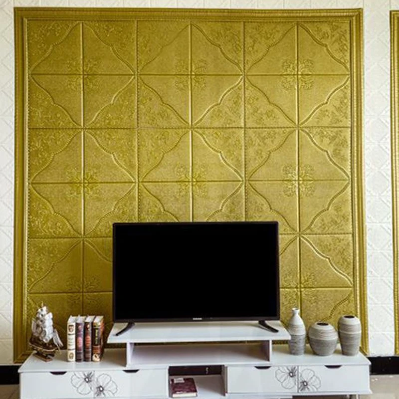 Tablón de pared industrial con impresión 3D, paneles de pared para sala de estar y baño, juego de 50 Oro Clearhalo