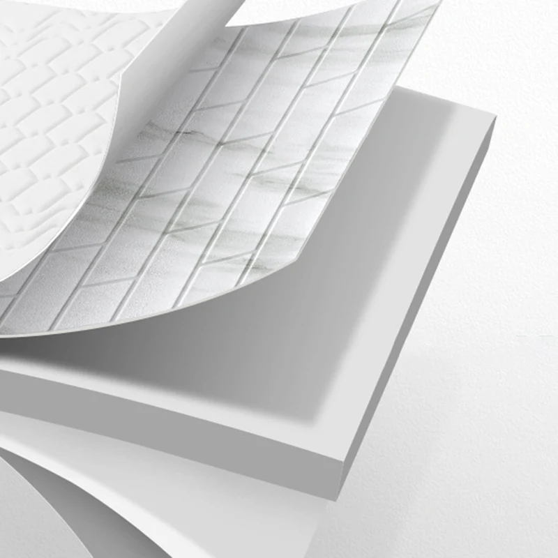 Tablón de pared industrial, paneles de pared de baño de ladrillo 3D, juego de 2 Blanco Clearhalo