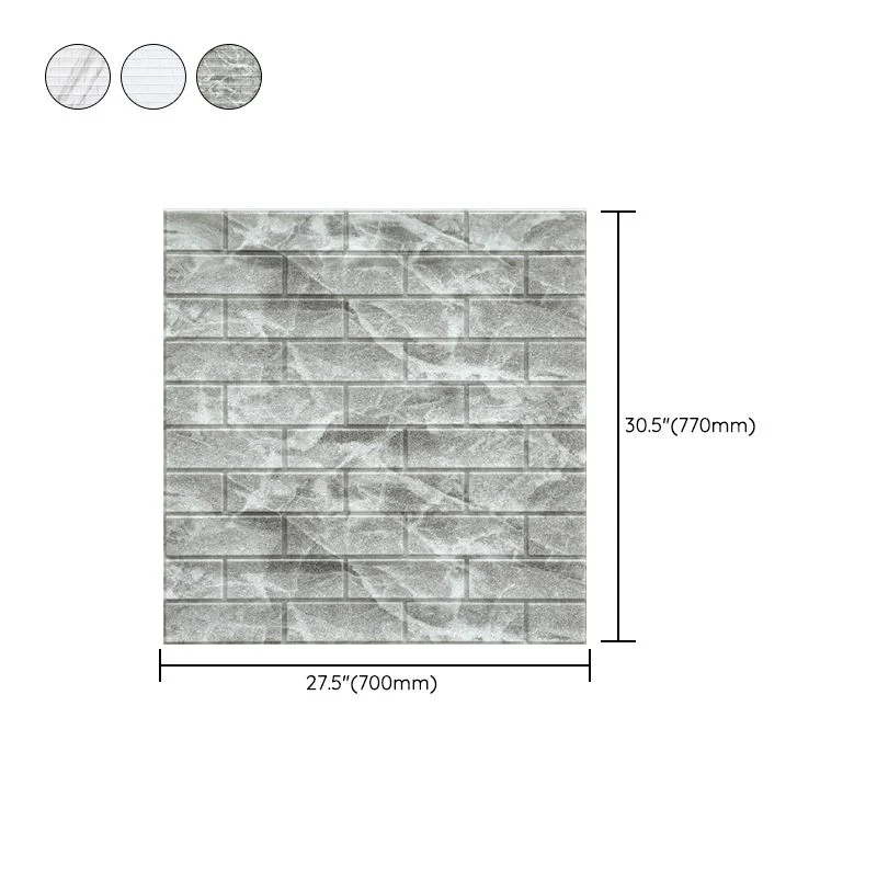 Tablón de pared industrial, paneles de pared de baño de ladrillo 3D, juego de 2 Blanco Clearhalo