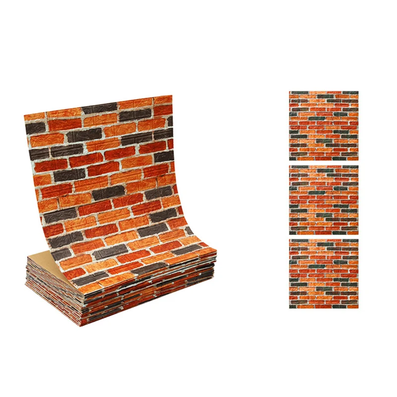Tablón de pared industrial, paneles de pared de ladrillo 3D, azulejo de pared impermeable, juego de 10 Blanco Clearhalo