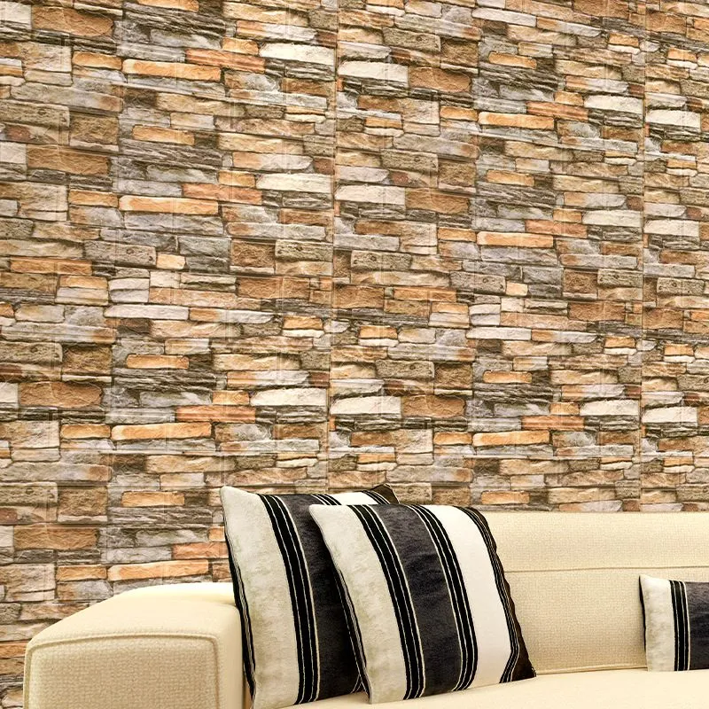 Tablón de pared industrial, paneles de pared para sala de estar, baño, ladrillo 3D, juego de 10 Blanco Clearhalo