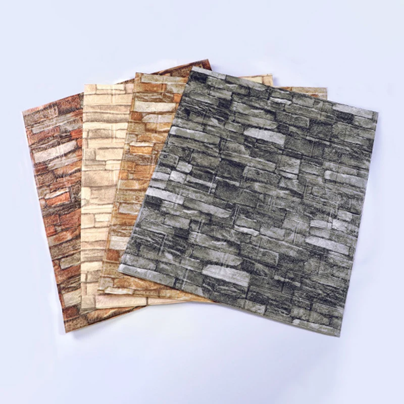 Tablón de pared industrial, paneles de pared para sala de estar, baño, ladrillo 3D, juego de 10 Blanco Clearhalo
