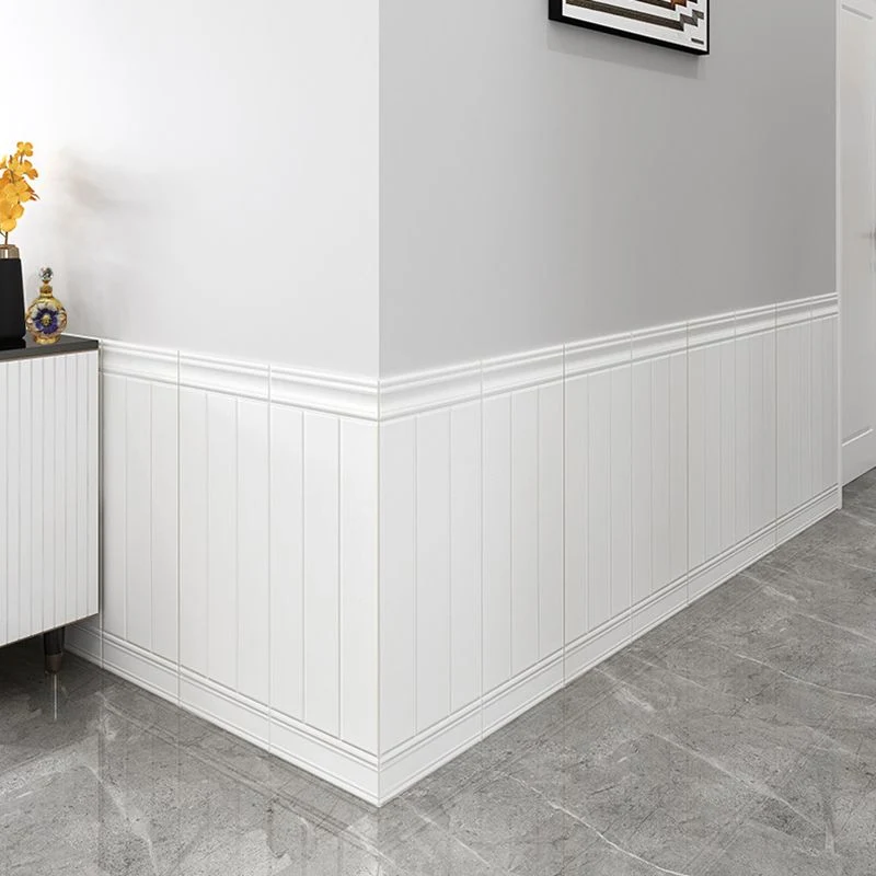 Tablón de pared industrial, paneles de pared para sala de estar, baño, grano de madera 3D, juego de 10 Blanco Clearhalo