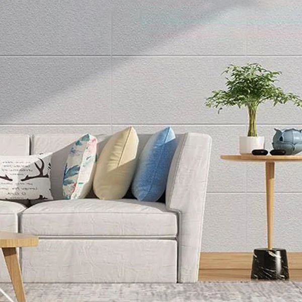 Tablón tapizado interior de pared lisa con revestimiento de paredes 3D moderno Blanco Clearhalo