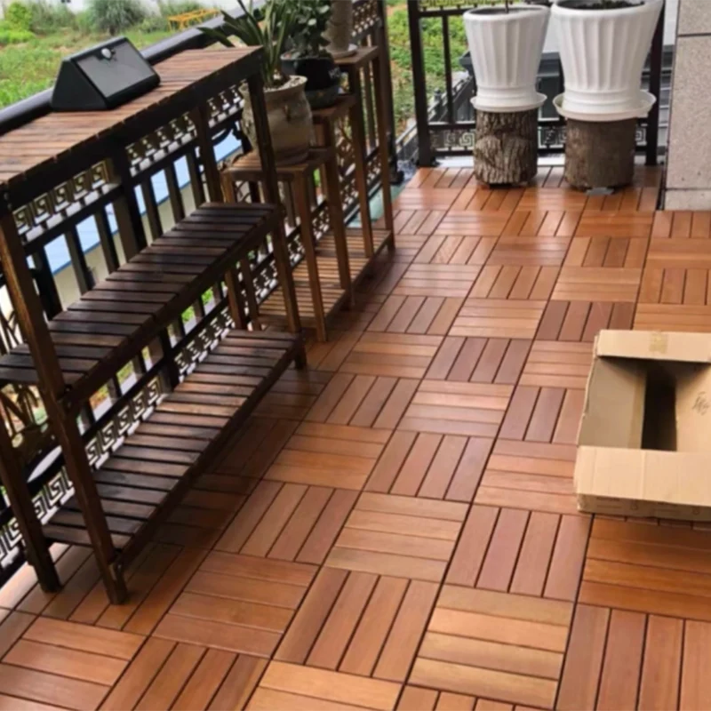 Tablones de madera autoadhesivos para suelo de madera marrón, tablones de madera recuperada, paquete de 11 Clearhalo