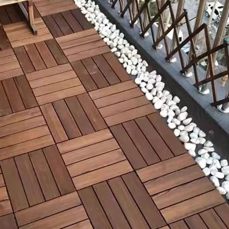 Tablones de pisos modernos, tejas de cubierta de madera dura lisa con bloqueo de clic para patio Clearhalo