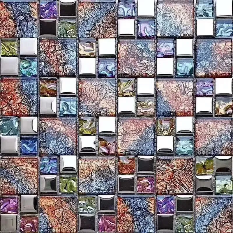Teja de mosaico moderna de la pared de la mirada del ladrillo de cristal con resistente al rayado Champan Clearhalo