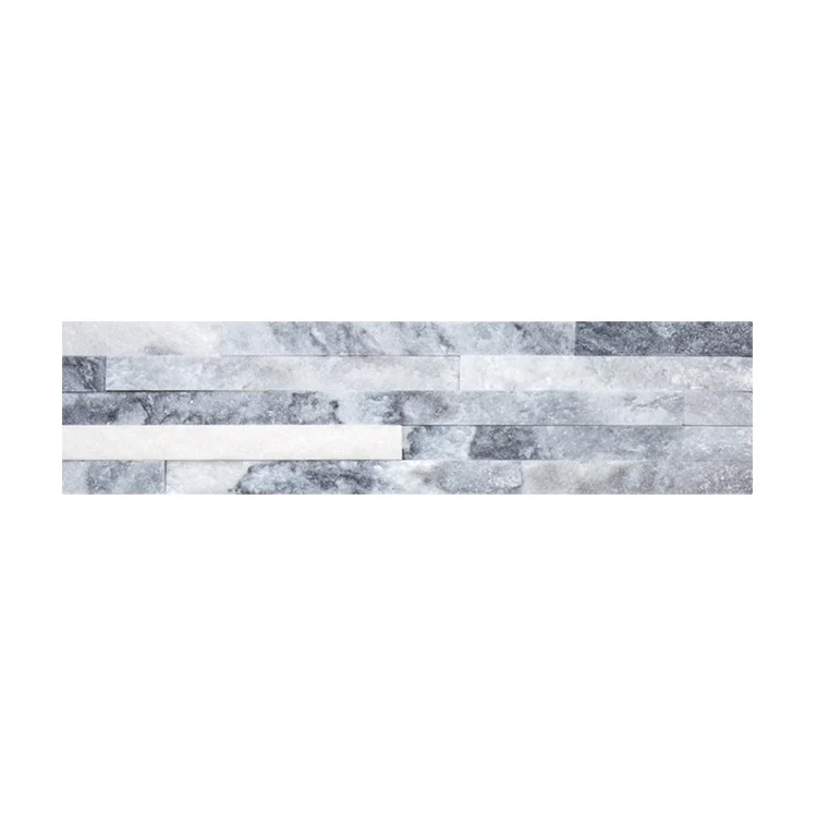 Teja de piedra de ingenierí rectangular Teja de pared de piedra apilada resistente al fuego Negro Clearhalo