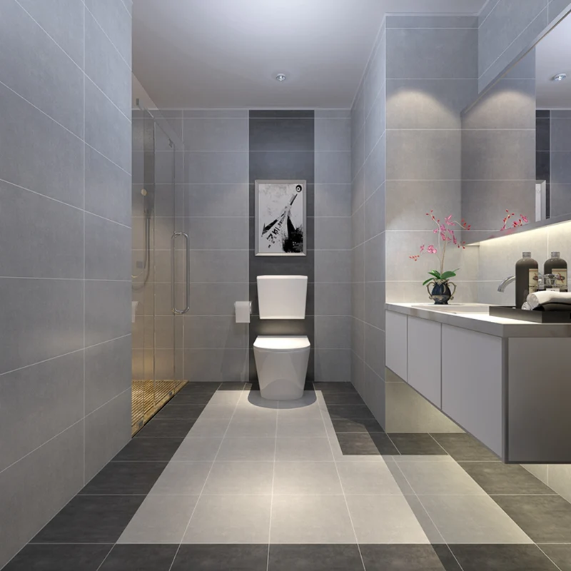 Teja singular mate de cerámica rectangular del borde recto ningún piso de la cocina del modelo Gris Clearhalo