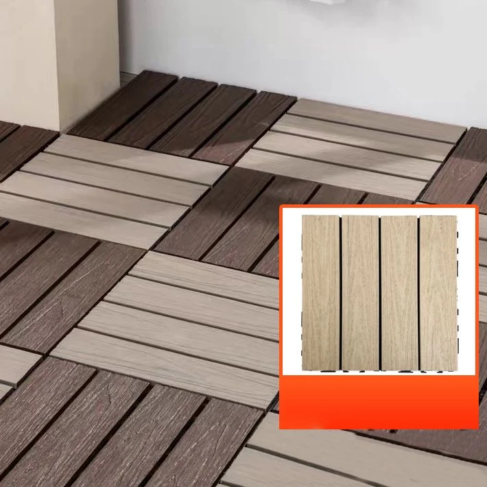 Tejas cuadradas compuestas para terrazas que entrelazan baldosas para pisos de patio con patrón de rayas Clearhalo