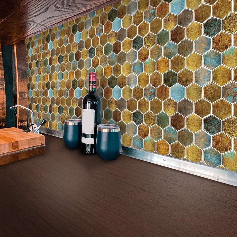 Tile-Peel & Stick Plástico Impermeable Hexagonal Tile-Peel & Stick para Ducha Clearhalo