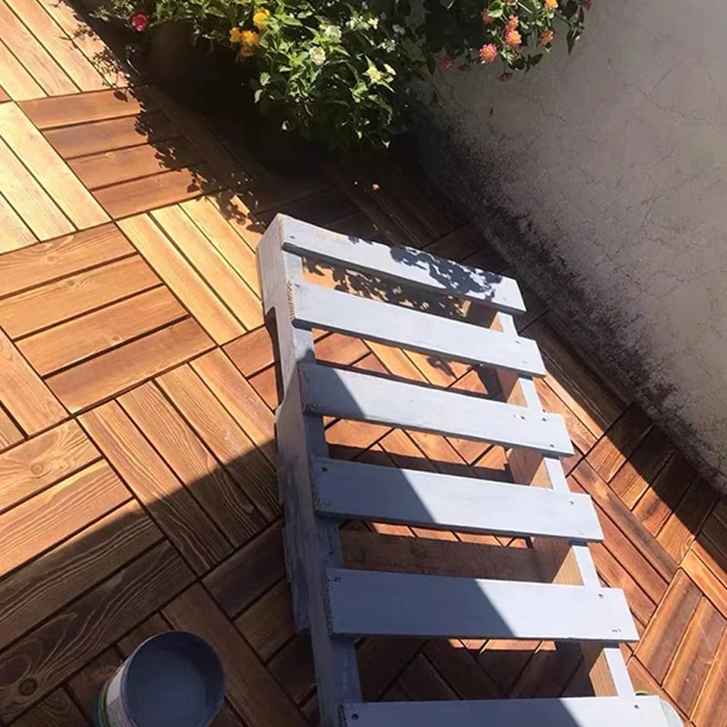 Tradición de madera de ingenierí cuadrada cepillada con alambre para azulejos de madera para patio y jardín Marron Clearhalo