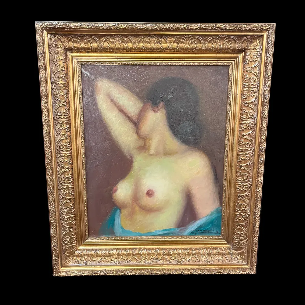 Darío Contreras - Óleo sobre tela 1979 'Mujer torso desnudo' Colección Exclusiva