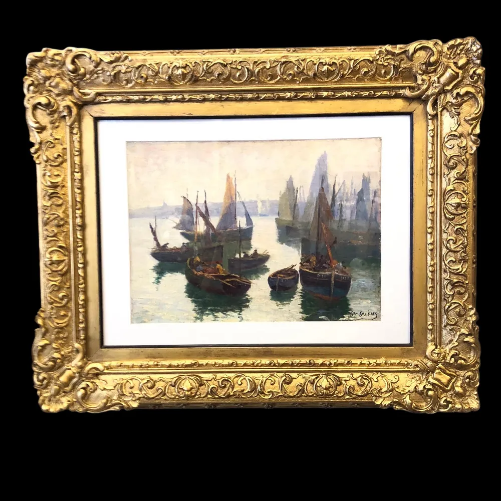 Marc Saint-Saens - Óleo “Barcos vela” Colección Exclusiva