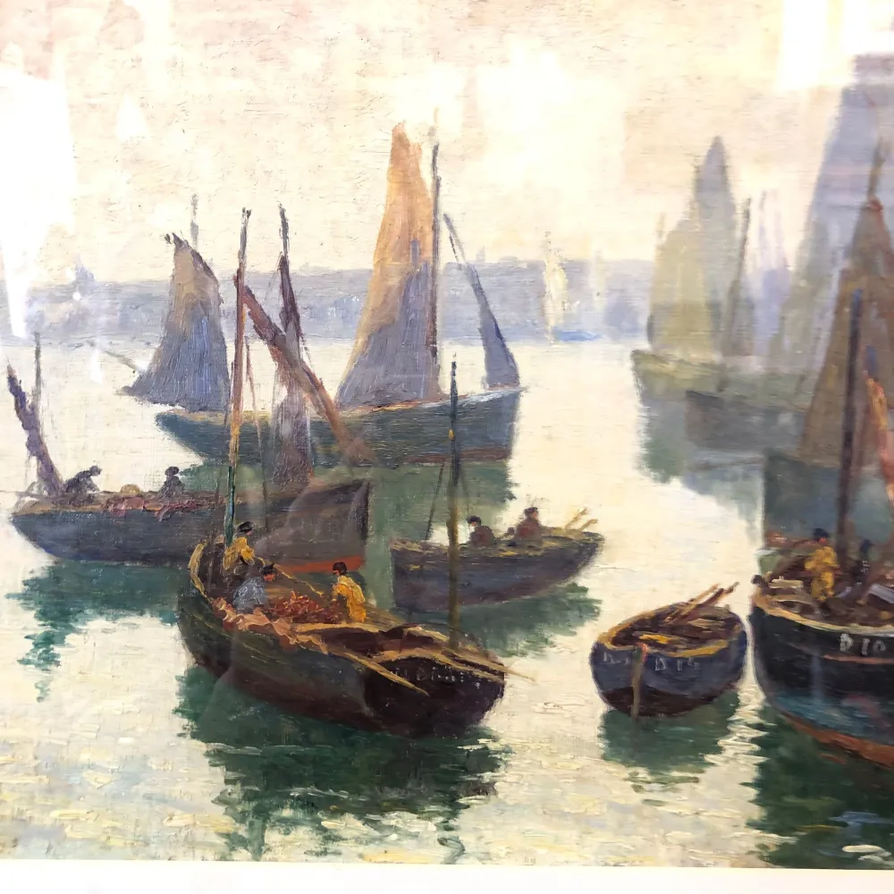 Marc Saint-Saens - Óleo “Barcos vela” Colección Exclusiva