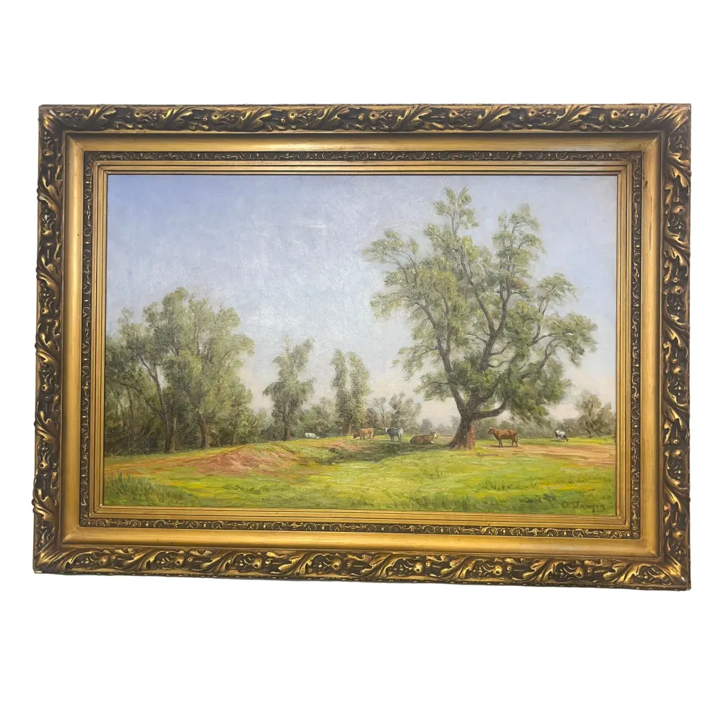 Onofre Jarpa -Óleo sobre tela 'Vacas en la pradera' Colección Exclusiva