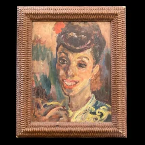 ónimo - Óleo "Retrato mujer francesa" Consignación