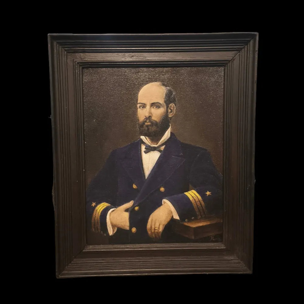 Fernando Ruiz - Óleo sobre madera 'Retrato Arturo Prat' formato mediano Consignación