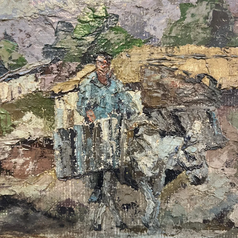 Jorge Caballero - Óleo sobre madera 'Burro' Consignación