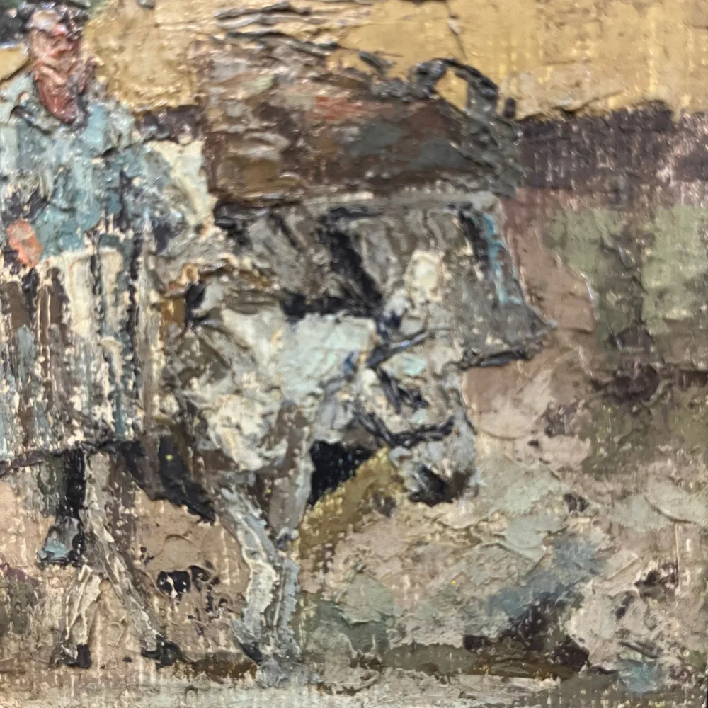 Jorge Caballero - Óleo sobre madera 'Burro' Consignación